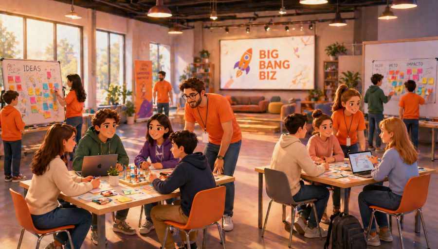 teachabiz big bang biz entrecomp emprendimiento educacion experiencia equipos de trabajo